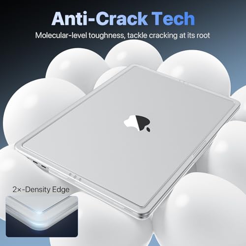 Soonjet for MacBook Air 15 inch Case M5 M4 M3 M2 2026-2023 | Anti Crack Upgrade | Matte Protective Hard Shell Laptop Cover | Frost Clear - color: Transparent Clear