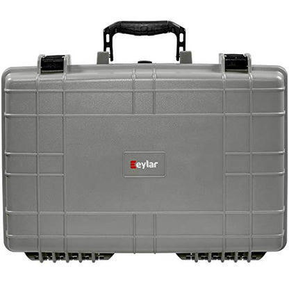 Eylar Medium 20" Protective Hard Case for Laptops, Cameras, Tools, and Equipment with IP67 Waterproof, Shock Resistant, and Customizable Foam Inserts (Gray) - color: Gray