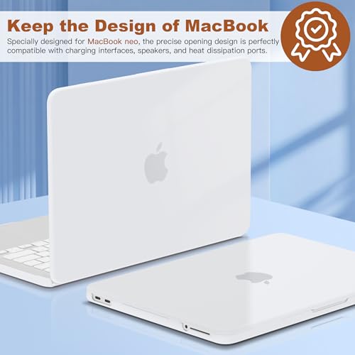 CISSOOK for MacBook Neo 13 inch A3404 Case 2026 Matte Transparent | 5in1 Set Hard Shell Case, A18 Pro Chip, Keyboard Cover, Screen Protector, Scratch Resistant, Ultra-Thin, for Office & Travel - color: Matte Transparent
