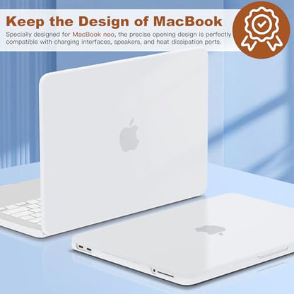 CISSOOK for MacBook Neo 13 inch A3404 Case 2026 Matte Transparent | 5in1 Set Hard Shell Case, A18 Pro Chip, Keyboard Cover, Screen Protector, Scratch Resistant, Ultra-Thin, for Office & Travel - color: Matte Transparent