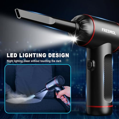 Compressed Air Duster,3 Gear Adjustable 100000RPM Electric Air Duster, Rechargeable Cordless Air Blower with LED Light for Computer Keyboard Electric Devices Cleaning. Replaces Compressed Air Cans