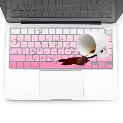 2 Pack Keyboard Cover for 2026 MacBook Neo 13" (Touch ID) & MacBook Pro 14"/16" M5-M1 Pro/Max, M5-M2 & MacBook Air 13"/15" M5-M1, Keyboard Protective Skin US Layout-BlackGradual - color: PinkGradual+TPU