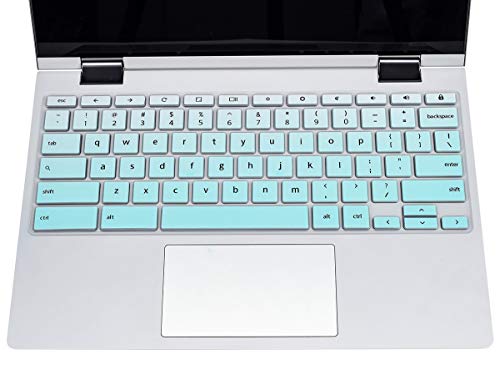 Keyboard Cover for Lenovo Chromebook Flex 5 5i 13" / Chromebook Flex 3 11 / IdeaPad 3 Chromebook 11.6 / Lenovo Spin X360 2-in-1 Chromebook/Chromebook C330 C340 100e 300e 500e 11.6, Ombre Mint - color: Ombre Mint