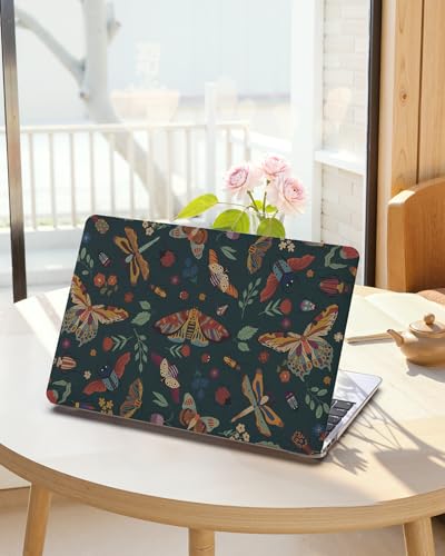 iCasso Compatible with MacBook Air 13 inch Case 2020-2018 Release A2337 M1 A2179 A1932, Slim Anti-Scratch Protective Plastic Hard Shell Case+Keyboard Cover for Mac Air 13.3-Green Butterfly - color: B-Green Butterfly