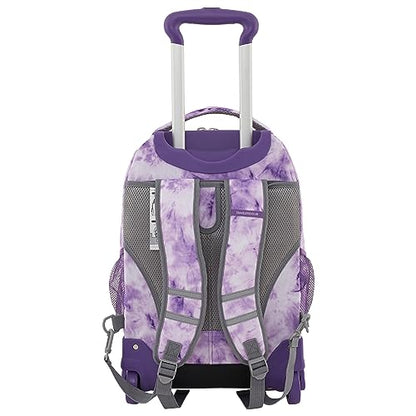 Travelers Club 20" Rolling Backpack with Laptop Compartment, Tie Dye - color: Purple Tie, size: 20 Inch
