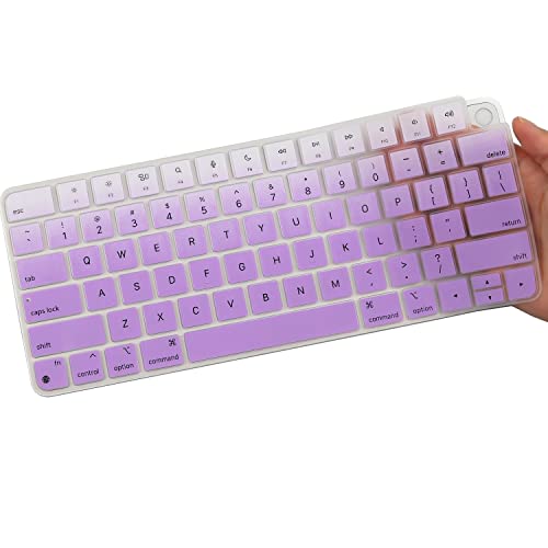 Keyboard Cover for Apple Magic Keyboard/Magic Keyboard 3/Magic Keyboard/Magic Keyboard with Touch ID (No Numeric Keypad) 2021-2024 Released/2024-2021 iMac 24 Inch Magic Keyboard - color: Gradualpurple