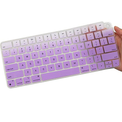 Keyboard Cover for Apple Magic Keyboard/Magic Keyboard 3/Magic Keyboard/Magic Keyboard with Touch ID (No Numeric Keypad) 2021-2024 Released/2024-2021 iMac 24 Inch Magic Keyboard - color: Gradualpurple