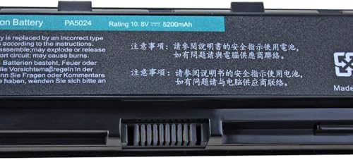 DTK PA5024U-1BRS Battery Replacement for Toshiba P/N PA5025U-1BRS PA5026U-1BRS PA5023U-1BRS PA5027U-1BRS PABAS260 PABAS261 PABAS259 PABAS262 PABAS263 Laptop Netbook Computer Satellite L850 10.8V