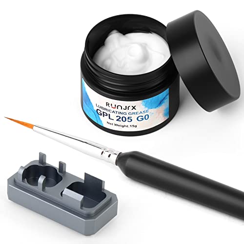RUNJRX Switch Lube Kit GPL 205G0 0.53oz/15g, Switch Opener for MX Cherry Akko Panda Kailh Switch,Lube Brush for Keyboard Switches - style: Lube Kit-I