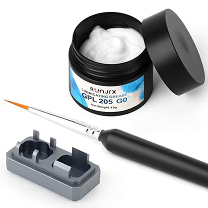 RUNJRX Switch Lube Kit GPL 205G0 0.53oz/15g, Switch Opener for MX Cherry Akko Panda Kailh Switch,Lube Brush for Keyboard Switches - style: Lube Kit-I