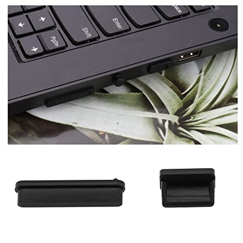 ECSiNG 48Pcs USB Port Plug Covers Set Silicone USB Anti Dust Cap Protector Charging Port Cover Kit Electronic Accessories for Phones Laptops Computer Black