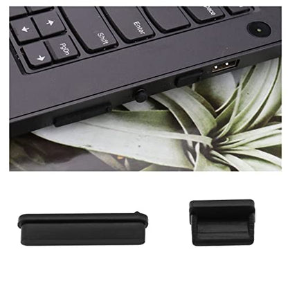 ECSiNG 48Pcs USB Port Plug Covers Set Silicone USB Anti Dust Cap Protector Charging Port Cover Kit Electronic Accessories for Phones Laptops Computer Black