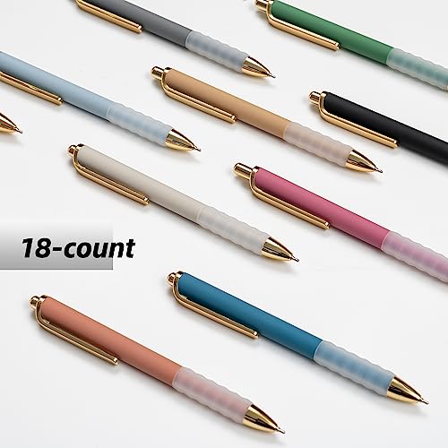Linbsunne Ballpoint Pens Black Medium Point 1mm Pen with Super Soft Grip Ball Point Pen for Men Women Retractable Pens (18-Count) - color: Black 18-Count