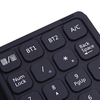 LICAEVEY 23 Keys Bluetooth Number Pad with Touchpad and Calculator 3-in-1 Foldable Ultra Thin Wireless Numeric Keypad for Laptop Tablet PC Includes PU Leather Case