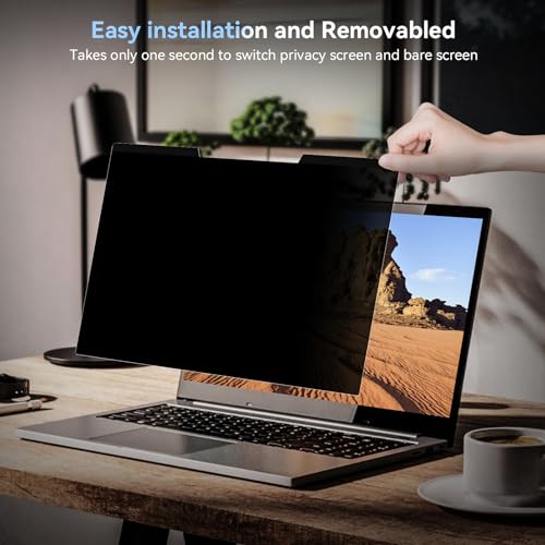 Mamol Magnetic Laptop Privacy Screen 16 inch,16:9 Aspect Removable Anti Glare Blue Light Privacy Filter, Black Shield Compatible with HP/Dell/Acer/Asus/Samsung/Lenovo/Thinkpad Envy - size: 16 Inch 16:9 Aspect