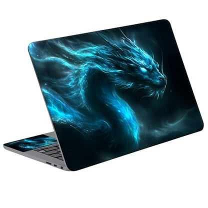 Universal Laptop Skin Sticker Decal with 2 Wrist Pad Skins, Waterproof Scratch Vinyl Cover for 11–15.6 Inch MacBook, HP, Dell, Lenovo, Cutable & Reusable,Glowing Blue Ice Dragon - color: Glowing Blue Ice Dragon