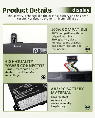 54.7Wh L22B4P70 L22C4P70 L22M4P70 for Lenovo ThinkPad X13 Gen 4,ThinkPad X13 Yoga Gen 4, ThinkPad X13 Gen 5, ThinkPad X13 2-in-1 Gen 5 Series – Parts Number L22D3P76 L22C3P74 L22M3P76 – 15.48V - size: 9.61*4.06*0.21 IN L22B4P70