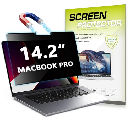 Attach & Go Removable Privacy Screen for 2026 MacBook Pro 14.2 Inch Laptop(2026-2021 M5-M1 Pro/Max Chip), Detachable Anti-Spy Laptop Privacy Filter Shield, Anti Blue Light Anti Glare Screen Protector - color: MacBook Pro 14.2 inch
