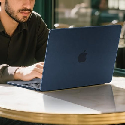 BlueSwan for MacBook Air 13 inch Case, M5 M4 M3 M2 2026-2022 Laptop Cover | 100% Match Official Color, Matte Grippy Texture, Scratch Resistant, Easy to Snap on, Air 13.6 Protective Hard Shell - color: Midnight Clear