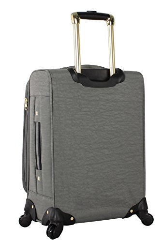 Steve Madden Designer-Gepckkollektion Leichter Softside-Koffer fr Damen und Herren strapazierfhige 50,8 cm groe Tragetasche mit 4 rollenden Spinner-Rdern, Peek-a-boo Grey, 20in, Carry on Bag With - color: Peek-a-boo Grey, size: 20 inches