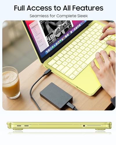 Fintie Case for MacBook Neo 13 Inch with Keyboard Skin & Screen Protector | 2026 A3404, Snap-On Design, Slim Fit, Hard Shell Cover, Crystal Citrus - color: Crystal Citrus