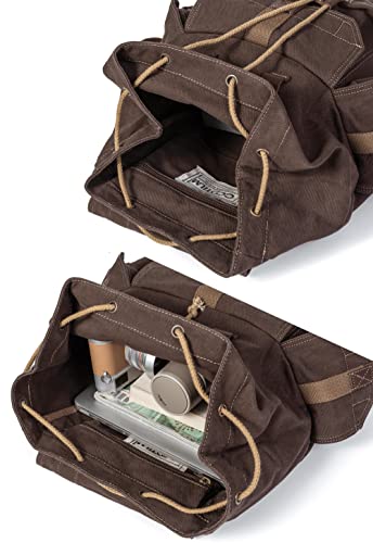 GOOTIUM 21101KA-S Specially High Density Thick Canvas Backpack Rucksack, Coffee, Small - color: Coffee, size: Small