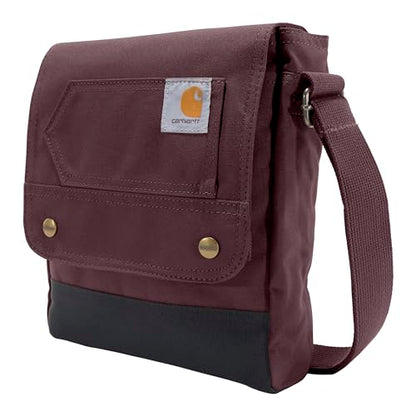 Carhartt Crossbody Snap Bag, Durable, Adjustable Shoulder Bag with Flap Over Snap Closure - color: Port