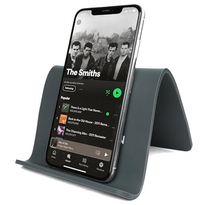 Airplane Phone Holder - Foldable Phone Stand for Plane Travel | Strong grippy silicone, 9 x 4.3 in.Tabletop Mount Desk, Plane Tray Seat back, Treadmill, Fits iPhone Cell Phone - color: Silicone, size: Large