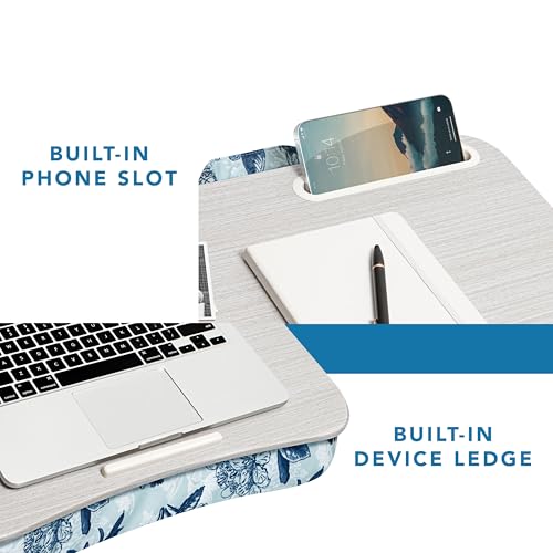 LAPGEAR Designer Lap Desk – Blue Blossoms, 2-Pack with Storage Basket - color: Blue Blossoms, size: 2-Pack Lap Desks + Basket