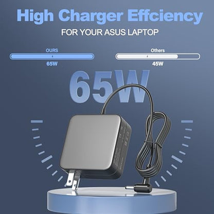 65W 45W Laptop Charger Compatible with Asus Vivobook 14 15 17 F412 F512 X512 F412DA F512DA F512JA F512FA X512FA X512DA,Flip 14 15 16 S13 S14 S15 Go 12 14 15 Power Supply