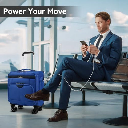 16 Inch Underseat Carry on Luggage With Wheels Weekender Overnight Business Travel Bag Suit cases Mini Suitcases with Wheels Under Seat Bag for Airlines,Blue - color: Blue, size: Underseat 16 inch