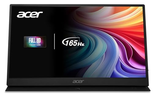 acer Nitro Portable Gaming Monitor | 15.6" FHD IPS | 165Hz | AMD FreeSync | Ultra Slim Design | External Monitor for Laptop PC/Mac | 2-USB Type-C Ports, 1-Mini HDMI & 1-Audio Out | PG161Q Pbmiuux - style: Gaming