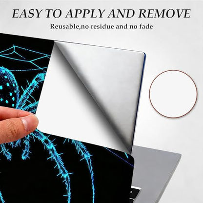 DEGDFSGR 12.1-15.6 Inch Universal Reusable Laptop Skin Sticker Decal, Waterproof Removable Protector for Notebook Cover, Scratch-Resistant Vinyl Cuttable Full Wrap Sticker, Blue Glowing Spider - color: Blue Glowing Spider