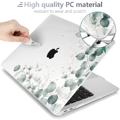 Batianda LumiArt Case for MacBook Air 13" M1 Chip, Greenery Leaves | Fits Model A2337/A2179/A1932, 2018-2020; 1.2mm Slim Lightweight Hard Shell Cover, Scratch Resistant,4-in-1 Accessories Bundle - color: Greenery Leaves
