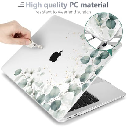 Batianda LumiArt Case for MacBook Air 13" M1 Chip, Greenery Leaves | Fits Model A2337/A2179/A1932, 2018-2020; 1.2mm Slim Lightweight Hard Shell Cover, Scratch Resistant,4-in-1 Accessories Bundle - color: Greenery Leaves