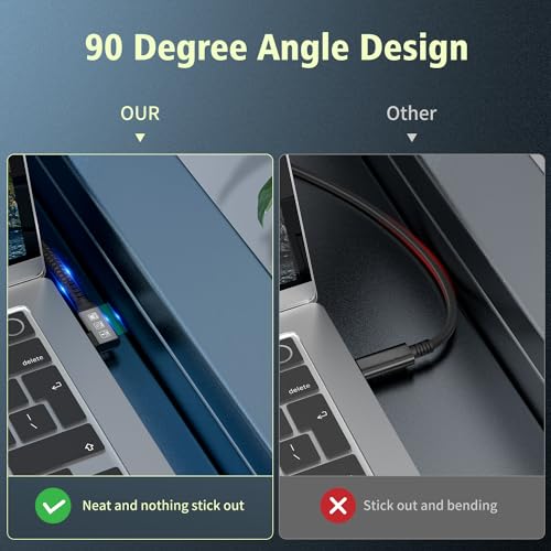 20Gbps USB C 3.2 Extension Cable, 90 Degree USBC 3.2 Gen2 Type-c Male to Female Extender Cable 4K@60Hz 240W Charging 20Gbps Data Transfer with External SSD eGPU (90 Degree Extension 20G 240W-2M) - size: 90 Degree Extension 20G 240W-2M