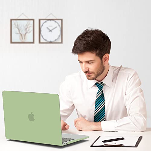 B BELK for MacBook Air 13 inch Case 2021-2018 M1 A2337 A2179 A1932 Touch ID | Matte Plastic Laptop Hard Shell for MacBook Air 13.3 inch Case with Keyboard Cover & Screen Protector, Avocado Green - color: Avocado Green