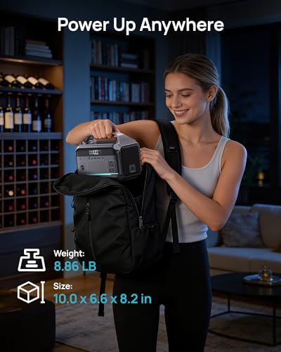 DARAN Portable Power Station 600W (1200W Peak), 288Wh Solar Generator LiFePO4 Battery with AC DC Outlets, 2hrs Fast Charging, 7-Port Design for Emergency, Hurricane (Solar Optional)