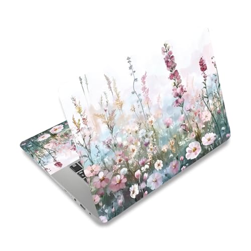 PLIGREAT Wildflower Laptop Skin Sticker Decals Fits 12" 13" 13.3" 14" 15 inch Laptop Watercolor Universal Removable Vinyl Notebook Art Protector Netbook PC Cover Decal