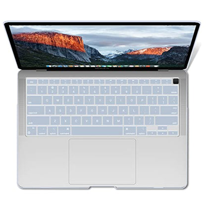IBENZER Compatible with New MacBook Air 13 inch Case 2022 2021 2020 M1 A2337 A2179 A1932, Plastic Hard Shell Case with Keyboard Cover for Mac Retina Display with Touch ID, Sierra Blue, AT13SIBL+1 - color: Sierra Blue