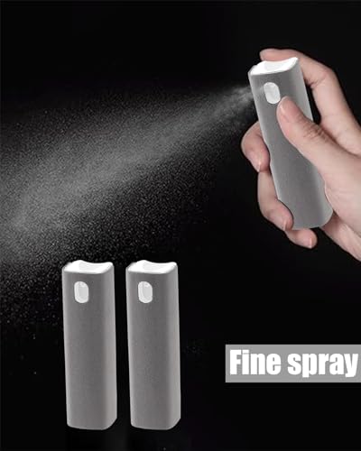Screen Cleaner Car Screen Cleaner Spray and Wipe Car Stuff Mini Cleaning Kit for Travel Car Display iPhone iPad Computer Laptop Tablet MacBook Cell Phone Eyeglasses(2 Units) - color: 2Grey