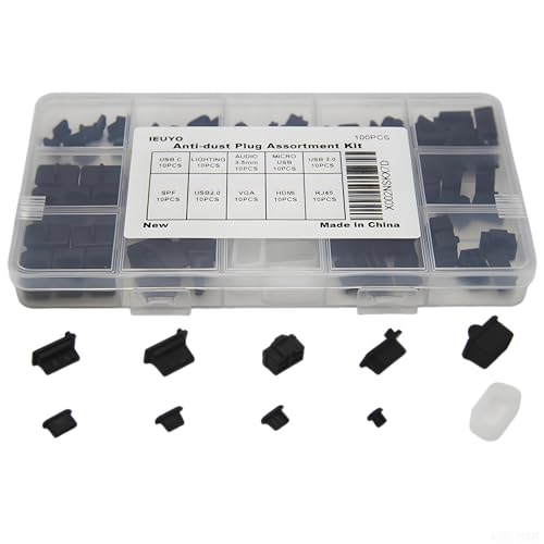 Silicone Universal Anti Dust Cover Plug Kit Stopper Cap for USB C/A Micro USB Lightning Ethernet RJ45 HDMI DP SFP Computer PC Laptops Phones Audio Devices Electronics Black 10Sizes 100Pcs - size: 10Sizes
