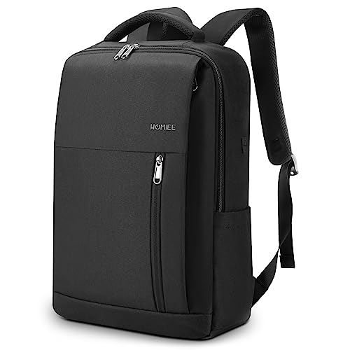 HOMIEE 17 Inch Laptop Backpack Slim Durable Business Backpack | USB Charging Port, Lightweight, Durable & Water-Resistant, Luggage Strap, Casual Daypack for School Work Travel