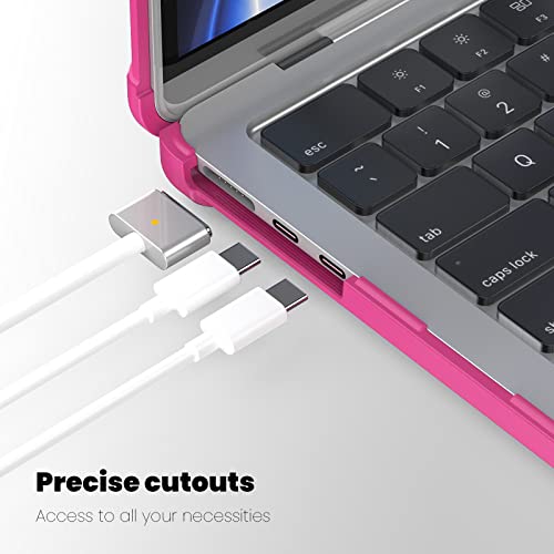MEEgoodo Case for MacBook Air 15 inch 2026 2025 2024 2023, Case Fit Model (A3448/A3241/A3114/A2941) with M5/M4/M3/M2 Chip, Laptop Hard Shell with Heavy Duty Rugged Shockproof, Pink XK - color: Pink XK
