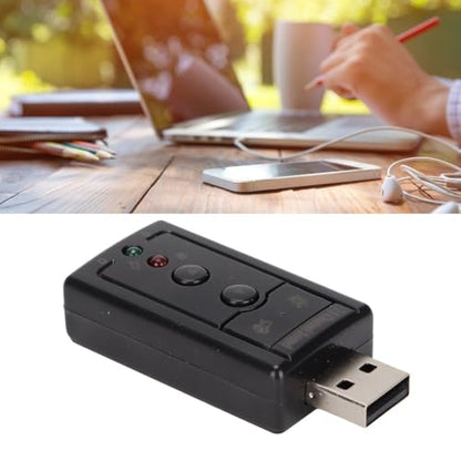 7.1 Channel Sound Card USB 2.0 Pure Digital Sound Output Microphone Ports Audio Upgrade External Sound Audio Adapter Computer Use