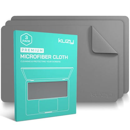 3 Pack Premium Microfiber Cleaning Cloth - MacBook Screen Cleaner Keyboard Cover Imprint Protection Accessories - Laptop Screen Cleaner Cloth - Eyeglass Lens Glasses Cleaner, 3 Pack - Gray - color: Grey, size: Universal MacBooks - 3 Pack