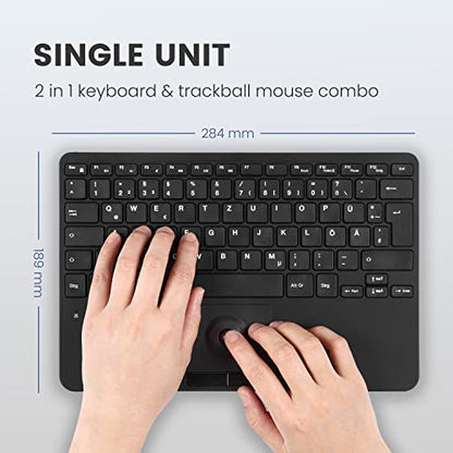 Perixx PERIBOARD-526 US, Wired Mini USB Keyboard with Trackball - X Type Scissor Keys - 11.18x7.17x1.1 Inches - Build-in 2 USB Hubs - US English - style: Trackball Keyboard