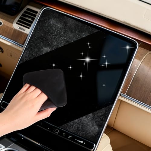 Hahafelt 4 Pcs Car Screen Cleaner Car Touch Microfiber Screen Cleaner Cloth Cleaning Wipes Interior Pad for Vehicle Dashboard LCD Accessories 4.13×4.13 Inches(Square) - style: Square