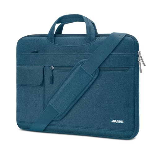 MOSISO Laptop Shoulder Bag Polyester Flapover Briefcase Sleeve Case | Compatible with MacBook Air/Pro,13-13.3 inch Notebook,Compatible with MacBook Pro 14 inch M5 M4 M3 M2 M1 2026, Deep Teal - color: Deep Teal, size: 13.3 inch