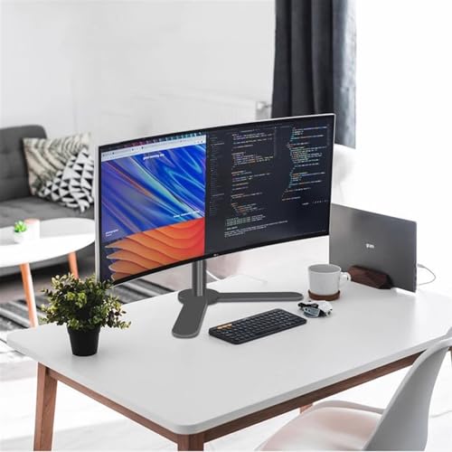 Monitor Stand Single Monitor Desk Stand, Freestanding Steel Monitor Mount with Height Adjustable, Swivel, Tilt, Rotation, Fits 17"-32'' Monitors, Holds up to 17.6lbs Monitor Stand Desk arm